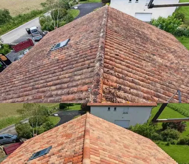 Toiture propre après passage vapeur à Saint-Jean-de-Luz